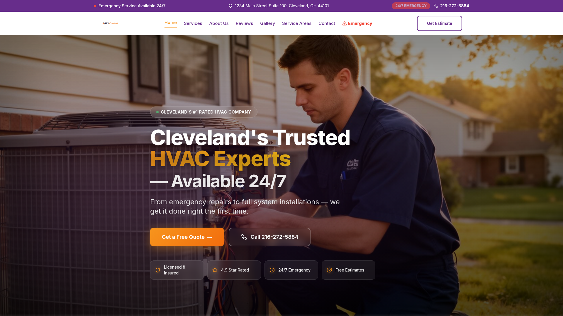 BTU Comfort Solutions website screenshot